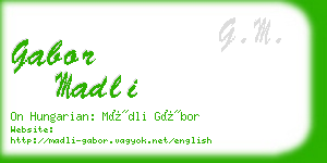 gabor madli business card